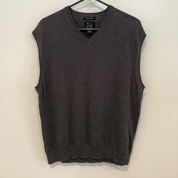 Joseph A Bank Grey Sweater Vest Mens 